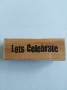 Wood stamp lets celebrate - 1