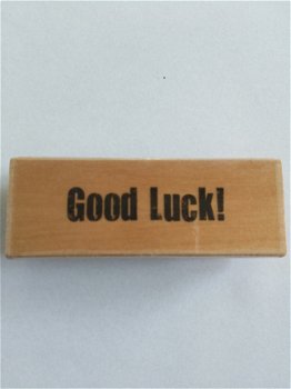 Wood stamp good luck! - 1