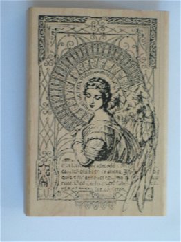 Wood stamp vintage woman - 1