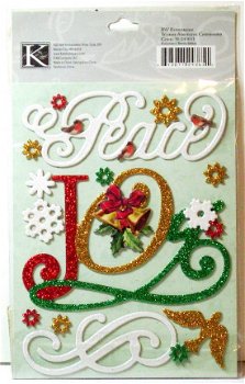 SALE NIEUW Glitter Chipboard & Epoxy Stickers & Rub-Ons Kerst van K&Company. - 5