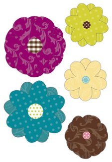 SALE! NIEUW 5 Fabulous Flowers Ruby met brads van Making Memories