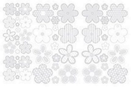 SALE NIEUW 46 Clear Tags & Shapes Flowers White Funky Vintage van Making Memories. - 1