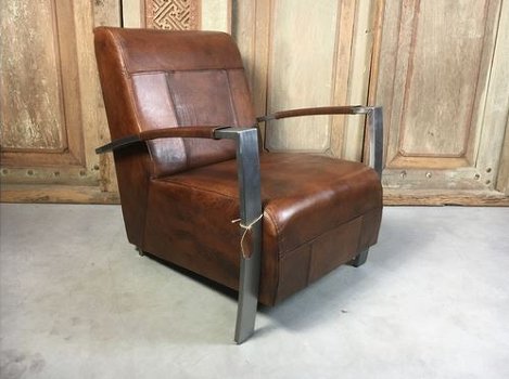 Vintage leren fauteuil Tom en Cadillac - In 6 kleuren leer ! - 1