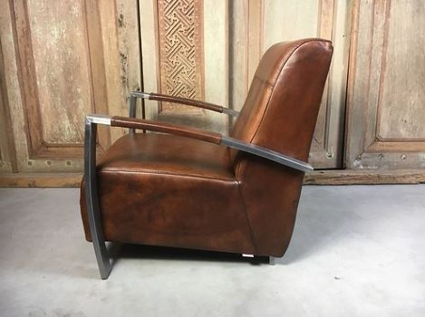 Vintage leren fauteuil Tom en Cadillac - In 6 kleuren leer ! - 3