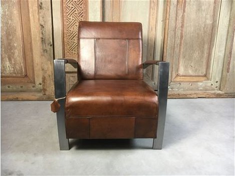 Vintage leren fauteuil Tom en Cadillac - In 6 kleuren leer ! - 4