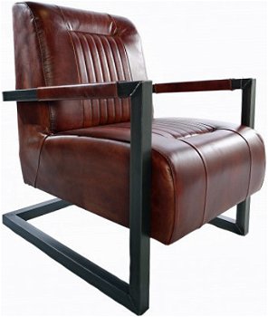 Vintage leren fauteuil Tom en Cadillac - In 6 kleuren leer ! - 7