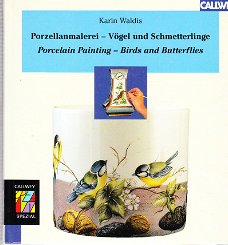 Porcelain painting (birds and butterflies) by Karin Waldis