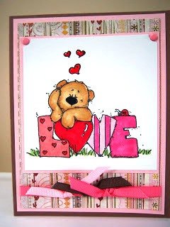 SALE GROTE Houten stempel Love Bear van Whipper Snapper. - 2