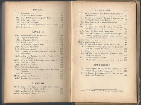 MONTAIGNE**PRINCIPAUX CHAPITRES ET EXTRAITS DES ESSAIS**1902 - 4