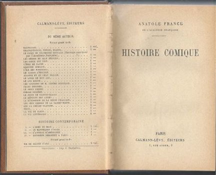 ANATOLE FRANCE**HISTOIRE COMIQUE**RELIURE HARDC CALMANN-LEVY - 3