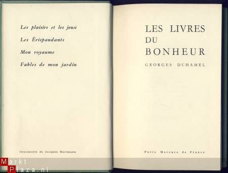 GEORGES DUHAMEL**LES LIVRES DU BONHEUR**MERCURE - 3