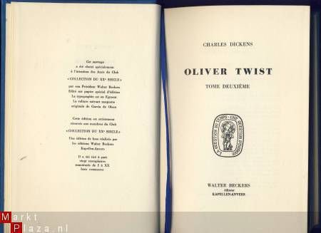 CHARLES DICKENS**OLIVER TWIST**TOME DEUXIEME**WALTER BECKERS - 2