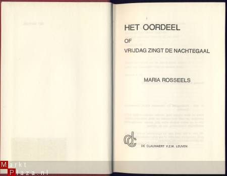 MARIA ROSSEELS**HET OORDEEL**1975**HARDCOVER*DE CLAUWAERT - 2