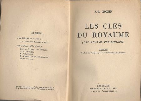 A.-J. CRONIN**LES CLES DU ROYAUME**THE KEYS OF THE KINGDOM** - 2