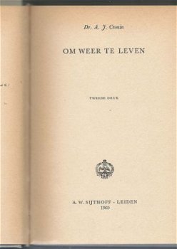 DR. A. J. CRONIN**OM WEER TE LEVEN**BEYOND THIS PLACE**HARDC - 4