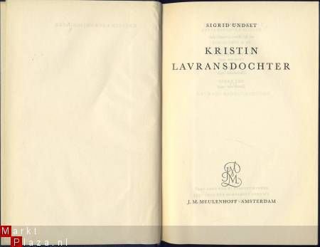 SIGRID UNDSET**LAVRANSDOCHTER1.BRUIDSKRANS.2.VROUW.3.KRUIS - 2