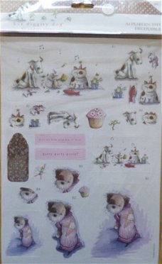 Hot Diggity Dog A4 Decoupage Pack Spoilt Rotten