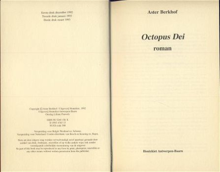 ASTER BERKHOF**OCTOPUS DEI**HOUTEKIET**HARDCOVER - 2