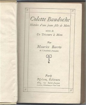 MAURICE BARRES**COLETTE BAUDOUCHE.2**GELE NELSON HARDCOVER** - 2