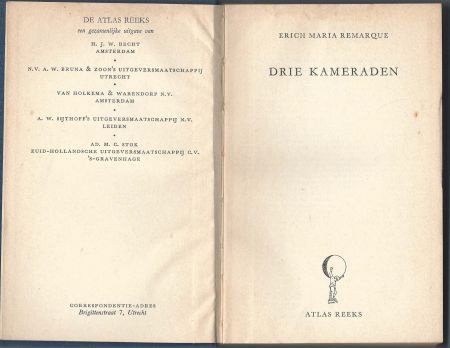 ERICH MARIA REMARQUE**DRIE KAMERADEN**H.J.W BECHT ATLAS REEK - 2