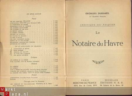 GEORGES DUHAMEL**LE NOTAIRE DU HAVRE**MERCURE DE FRANCE*1944 - 2