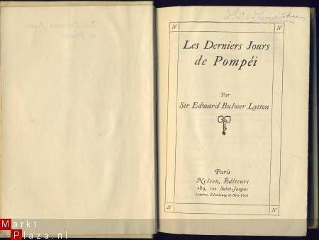 SIR EDWARD BULWER LYTTON**LES DERNIERS JOURS DE POMPEI**NELS - 2