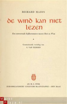 RICHARD MASON**DE WIND KAN NIET LEZEN...**LINNEN BOEKBAND - 2