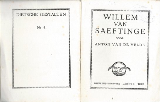 DIETSCHE GESTALTEN* WILLEM VAN SAEFTINGE *ANTON VAN DE VELDE - 2