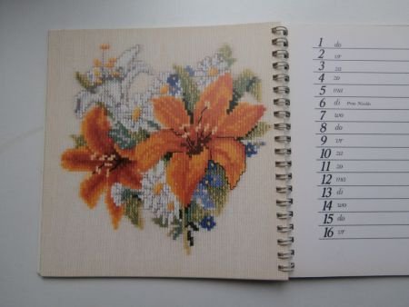 Cantecleer Kruissteek Agenda 1982 met twaalf bloemmotieven - Afbeelding 5