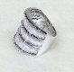 Zware ring mt 18 sterling zilver, bomvol zuivere kristalstenen die lijken op diamanten - 4 - Thumbnail