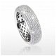 Zware ring mt 18 sterling zilver, bomvol zuivere kristalstenen die lijken op diamanten - 1 - Thumbnail
