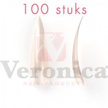 Stiletto nagel tips, NATURAL met opzetstuk, 100 stuks - 1