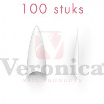 Stiletto tips, WIT zonder opzetstuk, 100 stuks - 1