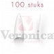 Stiletto tips, WIT zonder opzetstuk, 100 stuks - 1 - Thumbnail