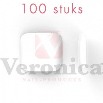 Full cover nageltips teennagels, WIT, 100 stuks - 1