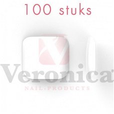 Full cover nageltips teennagels, WIT, 100 stuks