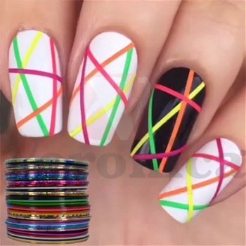 Striping tape nail art pakket, 34 kleuren! - 4