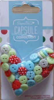 Spots and Stripes Festive Mini buttons - 1