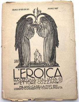 L'Eroica 1924 #87-90 Houtsneden Italiaans Kunsttijdschrift - 2