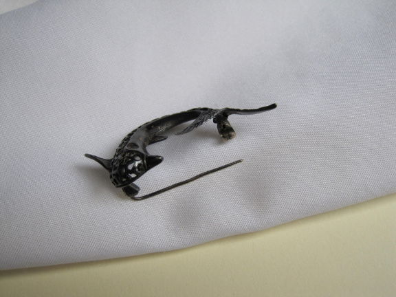 Zilveren broche antieke dolfijn 4.1x3.2 cm - Afbeelding 8