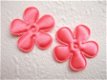 Effen satijnen bloem ~ 3,5 cm ~ Koraal roze - 1 - Thumbnail