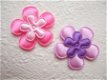 Effen satijnen bloem ~ 3,5 cm ~ Koraal roze - 3 - Thumbnail