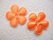 Effen satijnen bloem ~ 3,5 cm ~ Oranje - 1 - Thumbnail