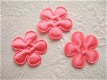 Effen satijnen bloemetje ~ 2,5 cm ~ Koraal roze - 1 - Thumbnail
