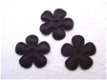 Effen satijnen bloemetje ~ 2,5 cm ~ Zwart - 1 - Thumbnail
