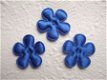 Effen satijnen bloemetje ~ 2,5 cm ~ Konings blauw - 1 - Thumbnail