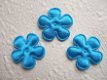 Effen satijnen bloemetje ~ 2,5 cm ~ Kobalt blauw - 1 - Thumbnail