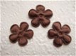 Effen satijnen bloemetje ~ 2,5 cm ~ Bruin - 1 - Thumbnail