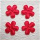 Effen satijnen bloemetje ~ 2 cm ~ Rood - 1 - Thumbnail