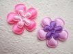 Effen satijnen bloemetje ~ 2 cm ~ Licht roze - 3 - Thumbnail